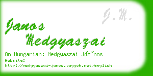 janos medgyaszai business card